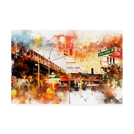 Philippe Hugonnard 'NYC Watercolor Collection - Urban Traffic' Canvas Art,12x19